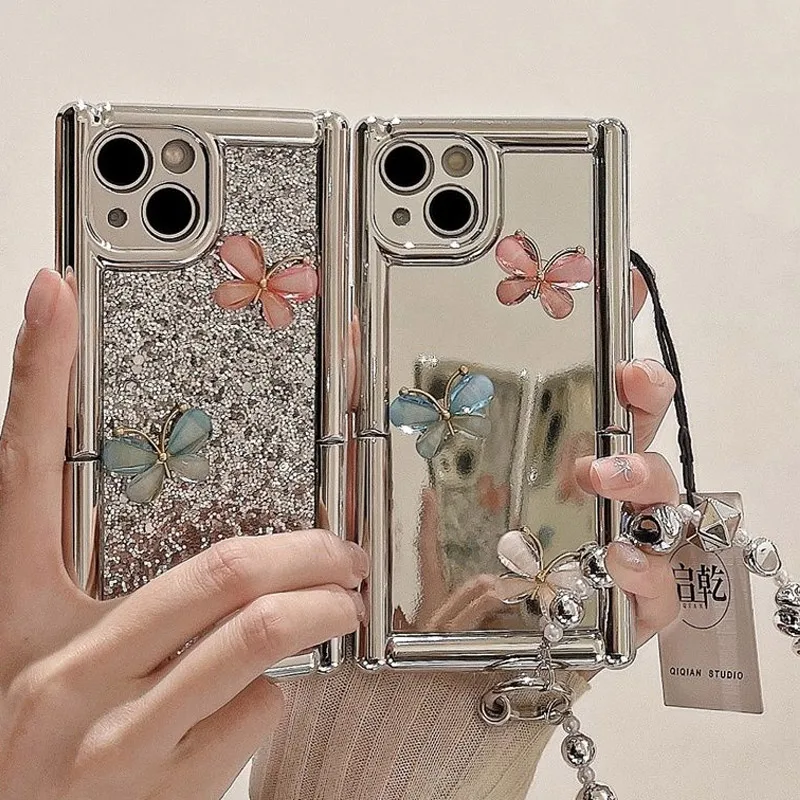 3D Pink Butterfly Sparkling Diamond Silver Phone Case with Hanging Chain for IPhone 15 Pro Max 12 11 13Pro 14 Fashion Rear Cover
3D Pink Butterfly Sparkling Diamond Silver Phone Case with Hanging Chain for IPhone 15 Pro Max 12 11 13Pro 14 Fashion Rear Cover