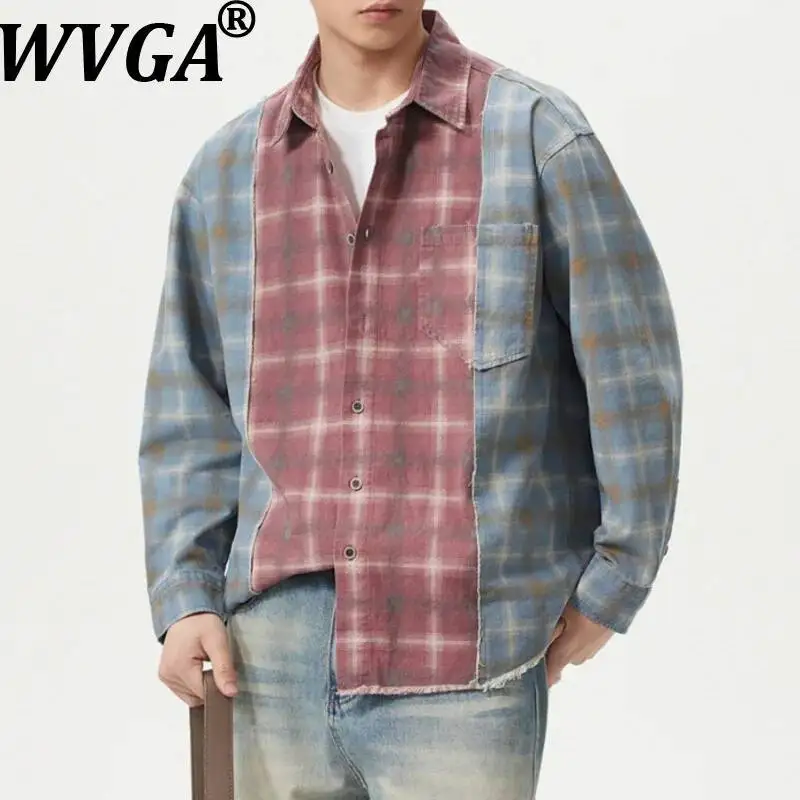 WVGA Men's Spring Summer New American Style Trendy Colorful Plaid Patchwork Long Sleeve Shirts Niche Chic Casual Tops Ins W23436
WVGA Men's Spring Summer New American Style Trendy Colorful Plaid Patchwork Long Sleeve Shirts Niche Chic Casual Tops Ins W23436