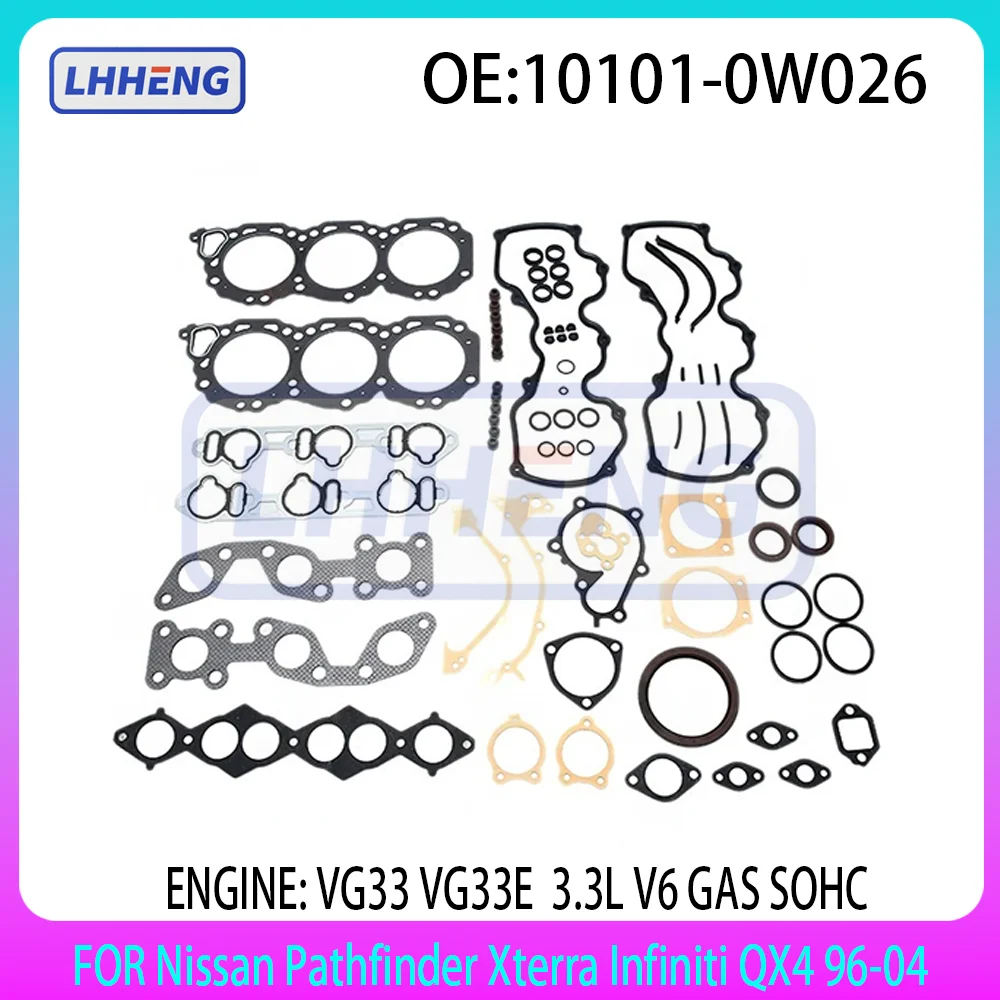 Engine Full gasket KIT Head Gasket Set Fits For Nissan Pathfinder Xterra Infiniti QX4 VG33E 3.3L V6 GAS SOHC 3.3 L T 1992-2005
Engine Full gasket KIT Head Gasket Set Fits For Nissan Pathfinder Xterra Infiniti QX4 VG33E 3.3L V6 GAS SOHC 3.3 L T 1992-2005