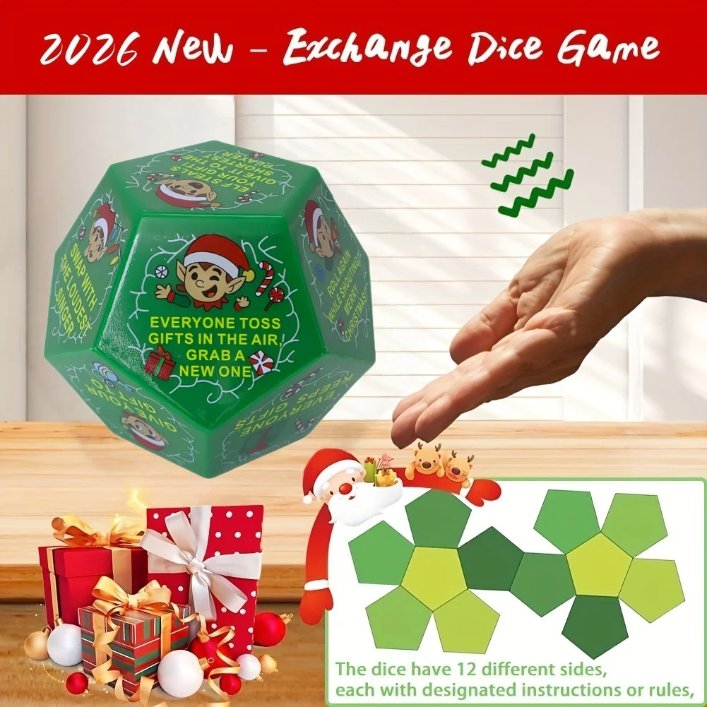 2026 New Christmas Gift Exchange Dice 12 Sided Christmas Party Game Props Multiple Rules Office Family Holiday Party Supplies
2026 New Christmas Gift Exchange Dice 12 Sided Christmas Party Game Props Multiple Rules Office Family Holiday Party Supplies