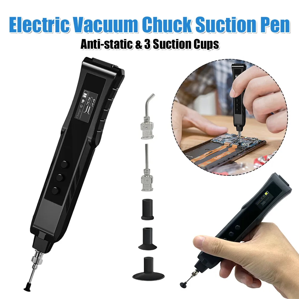 Electric Vacuum Sucking Pen Anti-static Rechargeable Vacuum Pickup Tool Suction Picker Up Hand Tool for IC Component Placement
Electric Vacuum Sucking Pen Anti-static Rechargeable Vacuum Pickup Tool Suction Picker Up Hand Tool for IC Component Placement