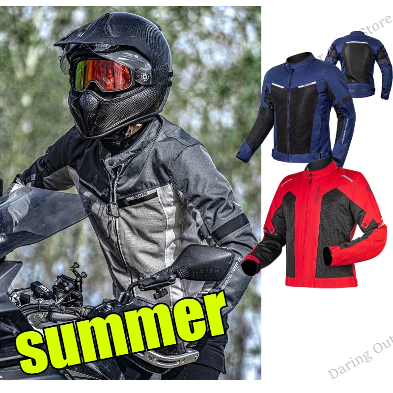 Motorcycle Summer Mesh Breathable Riding Jacket Outdoor Anti Fall Protective Gear Knight Racing Wear Resistant Equipment