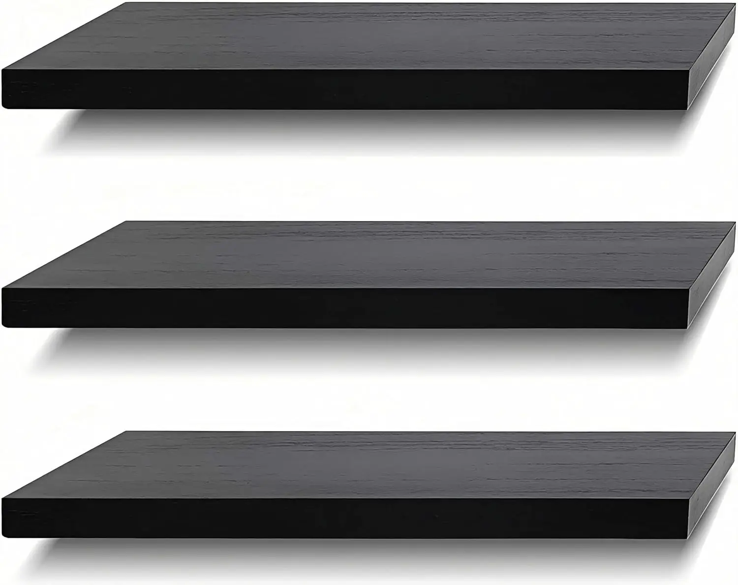 Floating Shelves Wall Shelf Solid Wood for Bathroom Bedroom Kitchen Set of 3, Black Wall Shelves
Floating Shelves Wall Shelf Solid Wood for Bathroom Bedroom Kitchen Set of 3, Black Wall Shelves