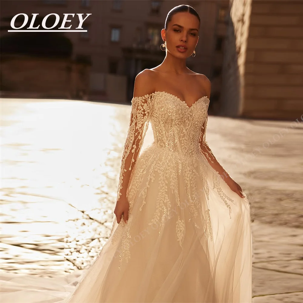 OLOEY Exquisite Appliques A-line Wedding Dress Off Shoulder Full Sleeves Bridal Gown Customized Floor Length Vestidos De Novia
OLOEY Exquisite Appliques A-line Wedding Dress Off Shoulder Full Sleeves Bridal Gown Customized Floor Length Vestidos De Novia