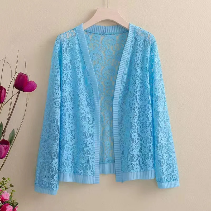 Women Jacket New Lace Shawl Summer Short Sunscreen Clothing Women's Thin Loose Korean Casual Sunscreen Cardigan Tops
Women Jacket New Lace Shawl Summer Short Sunscreen Clothing Women's Thin Loose Korean Casual Sunscreen Cardigan Tops