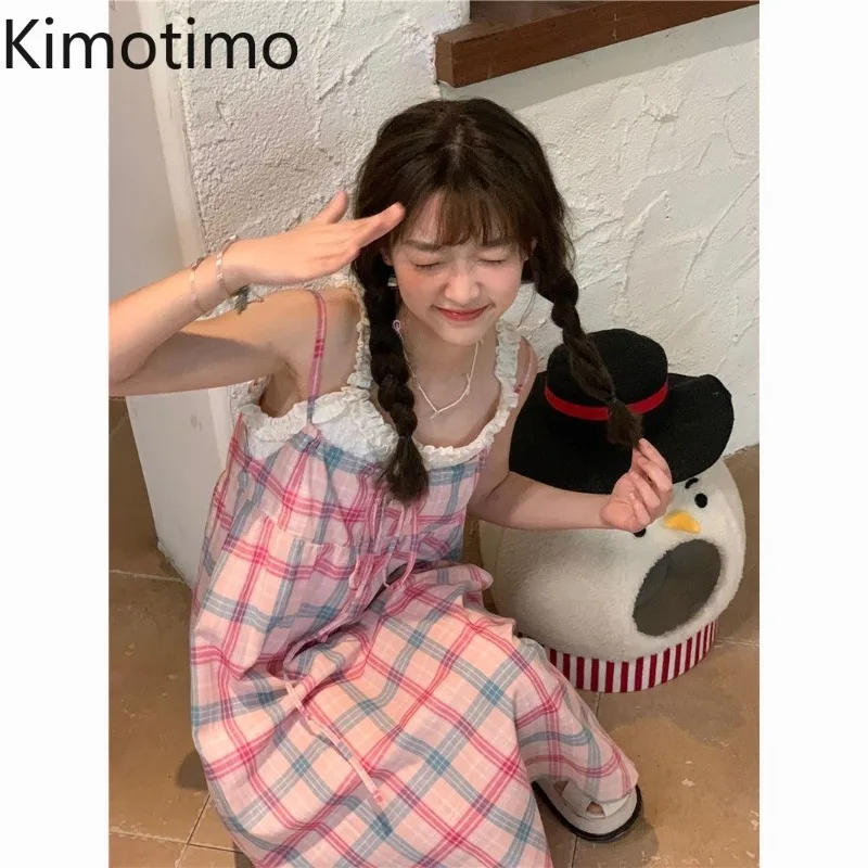 Kimotimo Sweet Plaid Strap Dress Sets Women Japanese Preppy Style Sleeveless Loose A-line Mid Length Dresses Summer Beach Suits
Kimotimo Sweet Plaid Strap Dress Sets Women Japanese Preppy Style Sleeveless Loose A-line Mid Length Dresses Summer Beach Suits