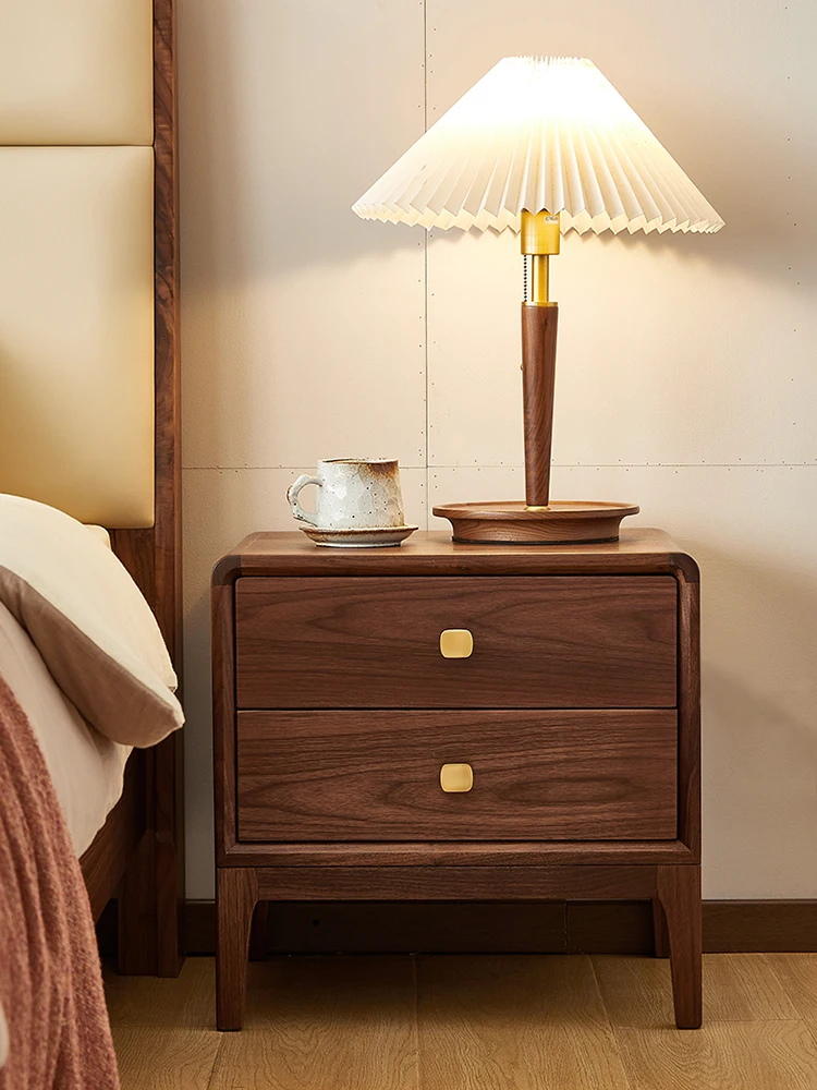 Nordic solid wood bedside table simple bedroom bedside shelf North American black walnut storage bedside cabinet
Nordic solid wood bedside table simple bedroom bedside shelf North American black walnut storage bedside cabinet