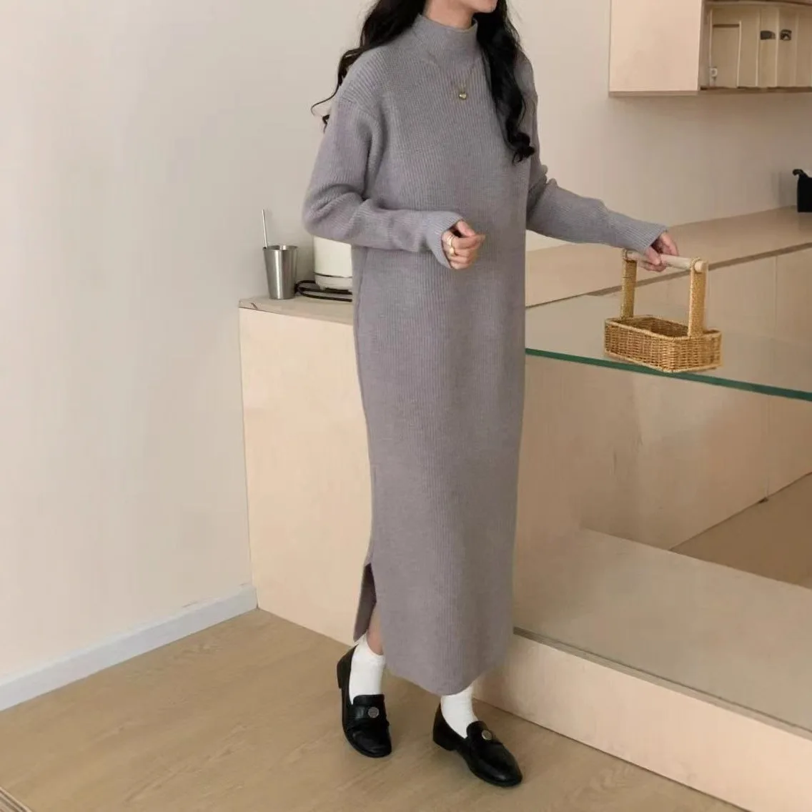 Новинка: Удлиненный свободный вязаный свитер-платье с боковыми разрезами, длинными рукавами, многослойный, с завышенной талией, из смесовой шерсти
Новинка: Удлиненный свободный вязаный свитер-платье с боковыми разрезами, длинными рукавами, многослойный, с завышенной талией, из смесовой шерсти