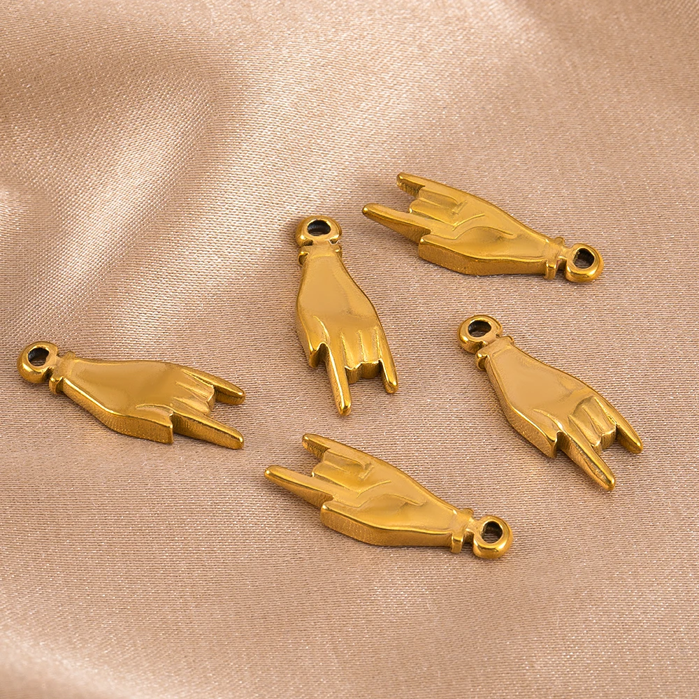 5pcs Stainless Steel Gold Color "I Love You" hand shape Pendants for Jewelry Making Handmade Earrings Bracelet DIY Findings
5pcs Stainless Steel Gold Color "I Love You" hand shape Pendants for Jewelry Making Handmade Earrings Bracelet DIY Findings