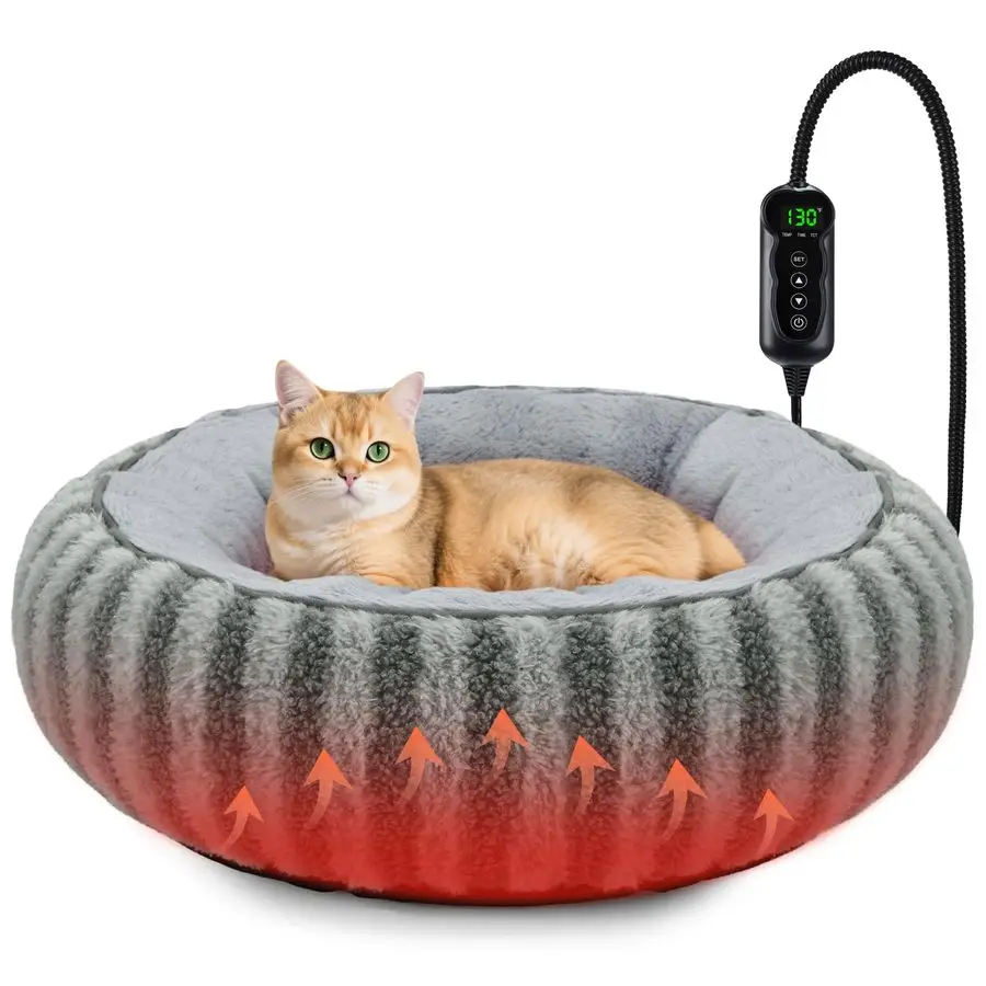 Heated Cat Bed Indoor Heating Donut Pet Bed for Cats and Small Dogs, Ultra Soft amp Cozy Sleeping Cat Beds, Machine Washable, Sa
Heated Cat Bed Indoor Heating Donut Pet Bed for Cats and Small Dogs, Ultra Soft amp Cozy Sleeping Cat Beds, Machine Washable, Sa