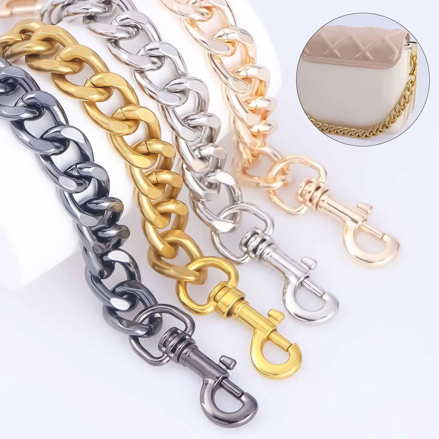 Aluminum Chain Wallet Messenger Bag Shoulder Strap Replacement Thick Chain DIY Decorative Sling Bag Chain
Aluminum Chain Wallet Messenger Bag Shoulder Strap Replacement Thick Chain DIY Decorative Sling Bag Chain