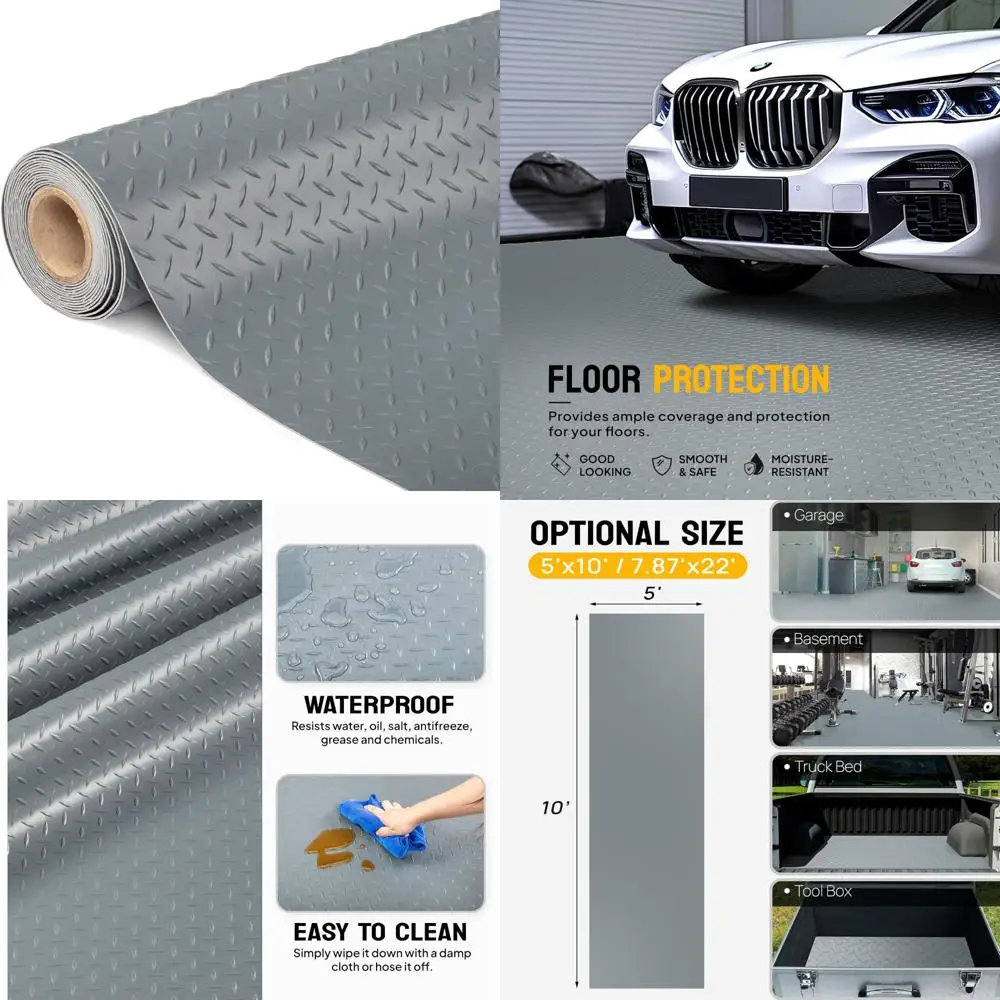 Thickened Diamond Plate PVC Garage Floor Mat - 5x10 Feet, Ideal for Under Car and Parking Spaces
Thickened Diamond Plate PVC Garage Floor Mat - 5x10 Feet, Ideal for Under Car and Parking Spaces