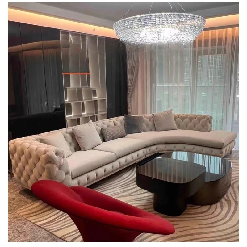 Sofa living room modern minimalist designer, large American curved fabric sofa
Sofa living room modern minimalist designer, large American curved fabric sofa