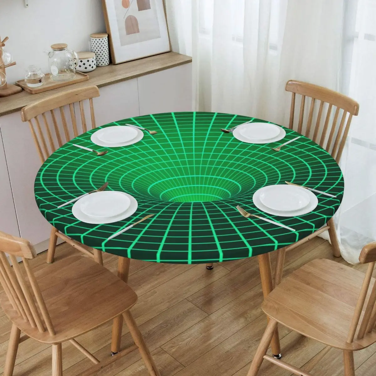 Круглая скатерть с эластичными краями, круглая иллюзионная скатерть, подходит для стола 40-44 дюймов
Круглая скатерть с эластичными краями, круглая иллюзионная скатерть, подходит для стола 40-44 дюймов