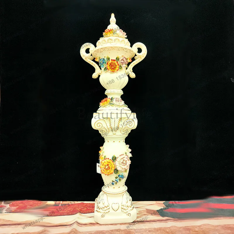 Ceramic floor-to-ceiling vase ornament, living room TV cabinet, entrance decoration, relief gilt large vase
Ceramic floor-to-ceiling vase ornament, living room TV cabinet, entrance decoration, relief gilt large vase