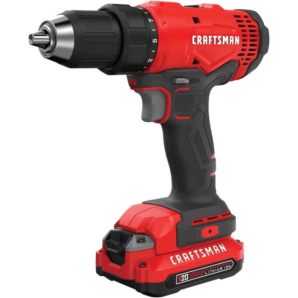 Набор для дрели/шуруповерта CRAFTSMAN V20, 1/2 дюйма, аккумулятор и зарядное устройство в комплекте
Набор для дрели/шуруповерта CRAFTSMAN V20, 1/2 дюйма, аккумулятор и зарядное устройство в комплекте