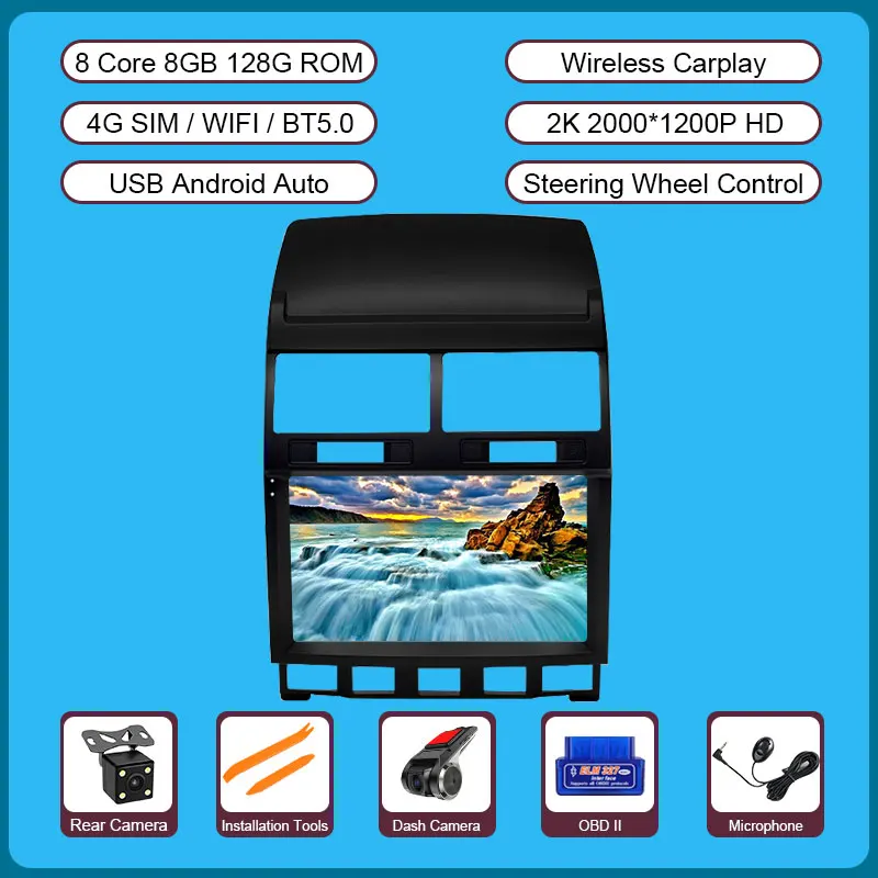4G SIM Carplay Android Auto Radio For VW Volkswagen Touareg 2002-2010 Car Multimedia Player GPS Navigation AI Voice Control Navi
4G SIM Carplay Android Auto Radio For VW Volkswagen Touareg 2002-2010 Car Multimedia Player GPS Navigation AI Voice Control Navi