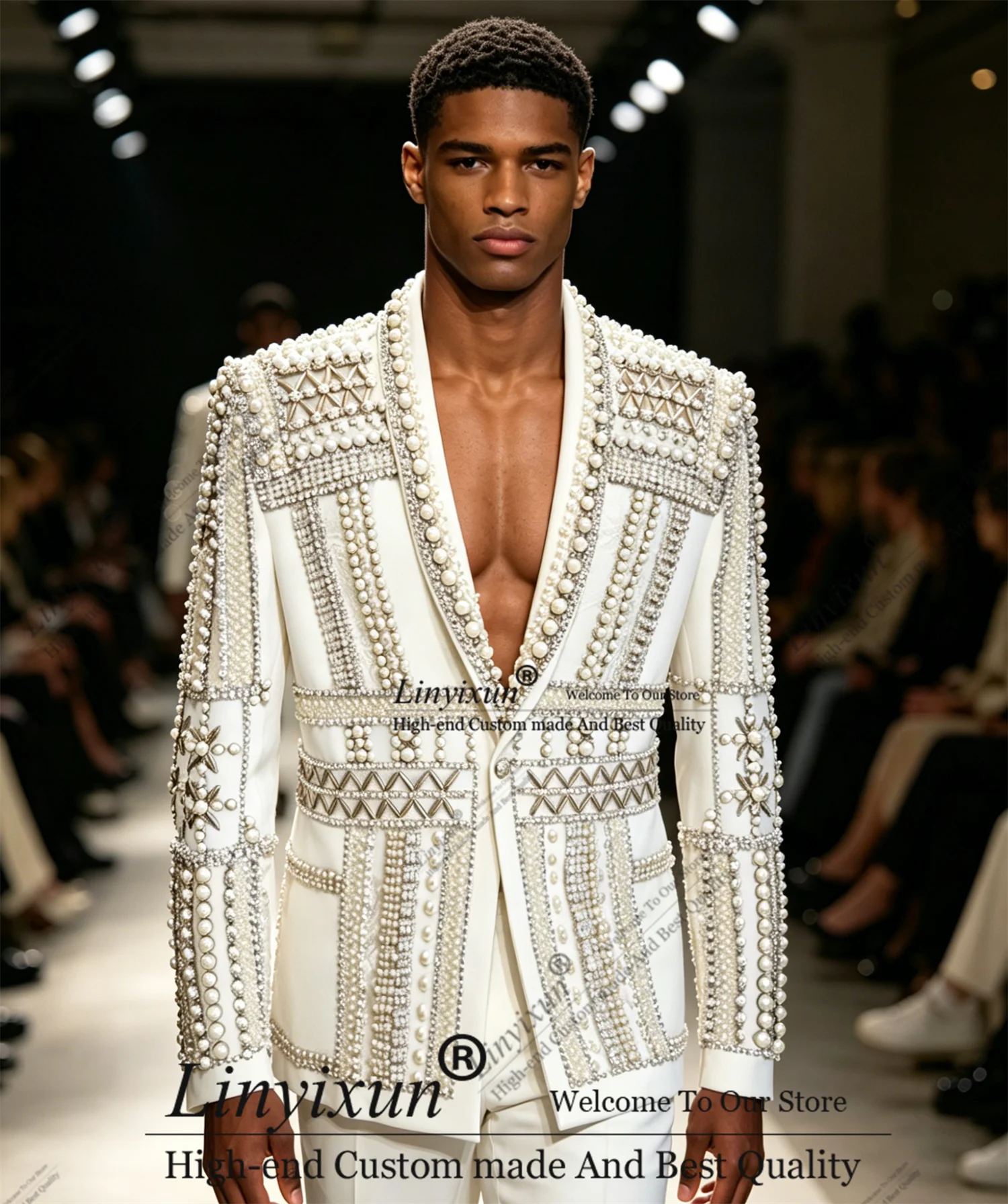 Handsome Rhinestones Diamond Men Suits Customized Groom Party Male Blazers 2Piece Sets Wedding Tuxedos men's suits and separates
Handsome Rhinestones Diamond Men Suits Customized Groom Party Male Blazers 2Piece Sets Wedding Tuxedos men's suits and separates
