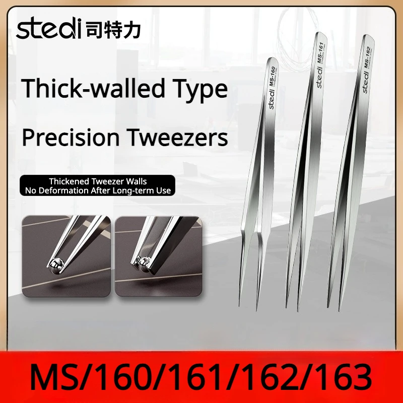 Stedi MS-160-163 Thick‑Walled Precision Tweezers Stainless Steel Anti‑Slip for Gundam Military Model Water Slide Decal Hobby DIY
Stedi MS-160-163 Thick‑Walled Precision Tweezers Stainless Steel Anti‑Slip for Gundam Military Model Water Slide Decal Hobby DIY