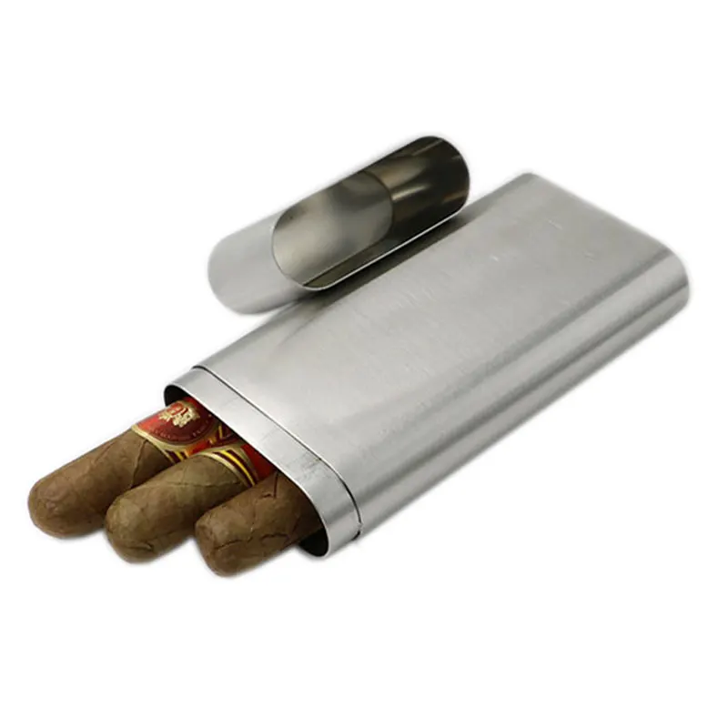 304 Stainless Steel Cigar Box Case Holder 3 Pcs Cigars Pipe Tubes Smoking Storage Humidor Accessories 173x70x26mm
304 Stainless Steel Cigar Box Case Holder 3 Pcs Cigars Pipe Tubes Smoking Storage Humidor Accessories 173x70x26mm