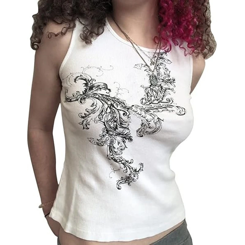 New summer women's vest, casual Gothic retro streetwear, hip-hop style women's vest, Y2k crop top, vest
New summer women's vest, casual Gothic retro streetwear, hip-hop style women's vest, Y2k crop top, vest