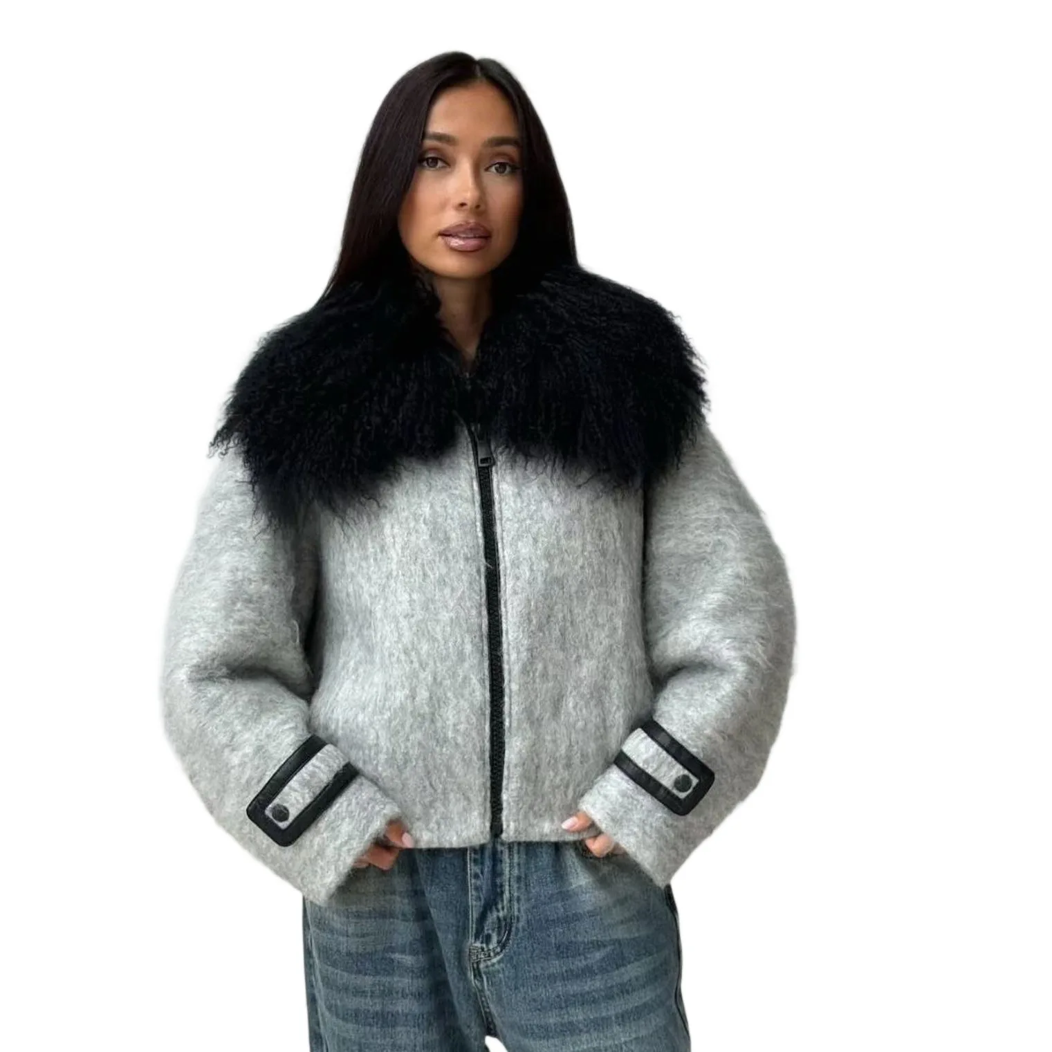 2025 new wool nylon natural beach wool collar white goose down jacket women's short loose thickened warm jacket
2025 new wool nylon natural beach wool collar white goose down jacket women's short loose thickened warm jacket