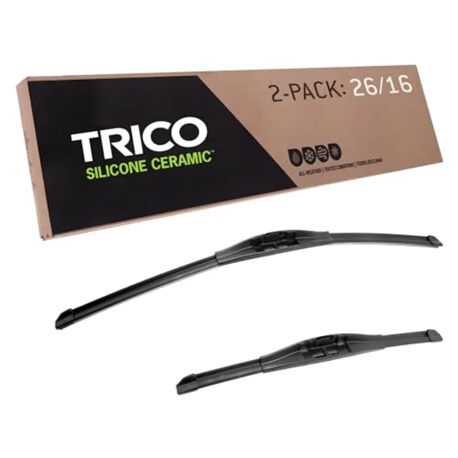 Silicone Ceramic™ 26 and 16 Inch Pack of 2 Automotive Replacement Windshield Wiper Blades For my Car Ceramic Coated Silicone Su
Silicone Ceramic™ 26 and 16 Inch Pack of 2 Automotive Replacement Windshield Wiper Blades For my Car Ceramic Coated Silicone Su