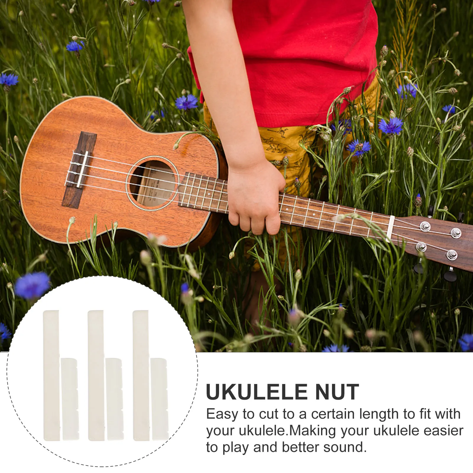 5pcs Replacement Ukulele Bridge Saddle Nut For 4 String Guitar Accessories Replacement Parts Easy Install Better Sound
5pcs Replacement Ukulele Bridge Saddle Nut For 4 String Guitar Accessories Replacement Parts Easy Install Better Sound