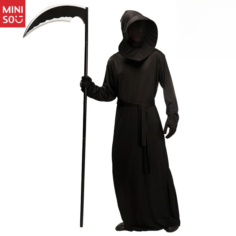 Big Boy Black Devil Halloween Costume Ghost Festival Sickle Cosplay Reaper Stage Costume 
Big Boy Black Devil Halloween Costume Ghost Festival Sickle Cosplay Reaper Stage Costume