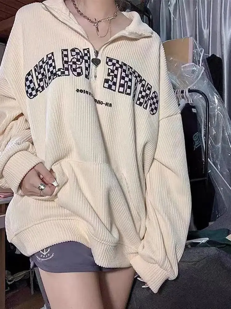 HOUZHOU Loose Vintage Sweatshirt Women Letter Casual Oversized Hoodie Korean Fashion Long Sleeve Tops High Street Y2k Kpop
HOUZHOU Loose Vintage Sweatshirt Women Letter Casual Oversized Hoodie Korean Fashion Long Sleeve Tops High Street Y2k Kpop