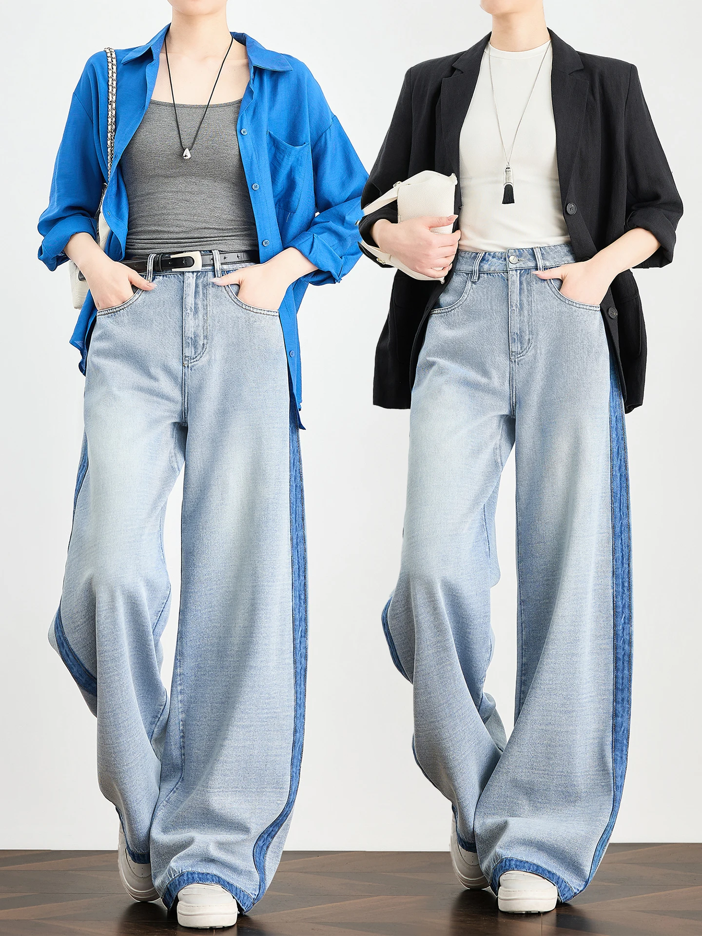 TUMPUS Luxury Waed Straight Leg Jeans Women's Spring New Slimming Wide Leg Pants Color Blo Design High Waist Cotton Blend
TUMPUS Luxury Waed Straight Leg Jeans Women's Spring New Slimming Wide Leg Pants Color Blo Design High Waist Cotton Blend