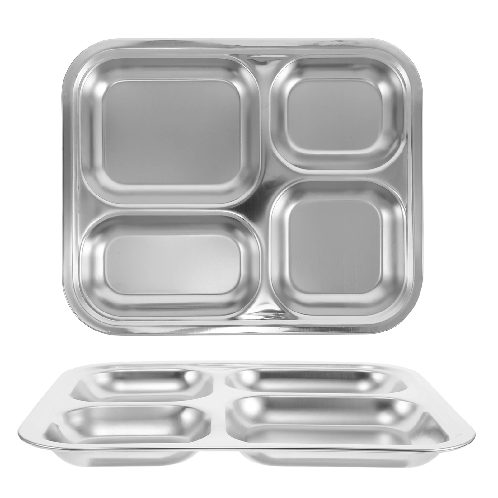 2pcs Stainless Steel Divided Dinner Plates 4-Section Divider Plate Unbreakable Metal Serving Platter Lightweight Lunch
2pcs Stainless Steel Divided Dinner Plates 4-Section Divider Plate Unbreakable Metal Serving Platter Lightweight Lunch