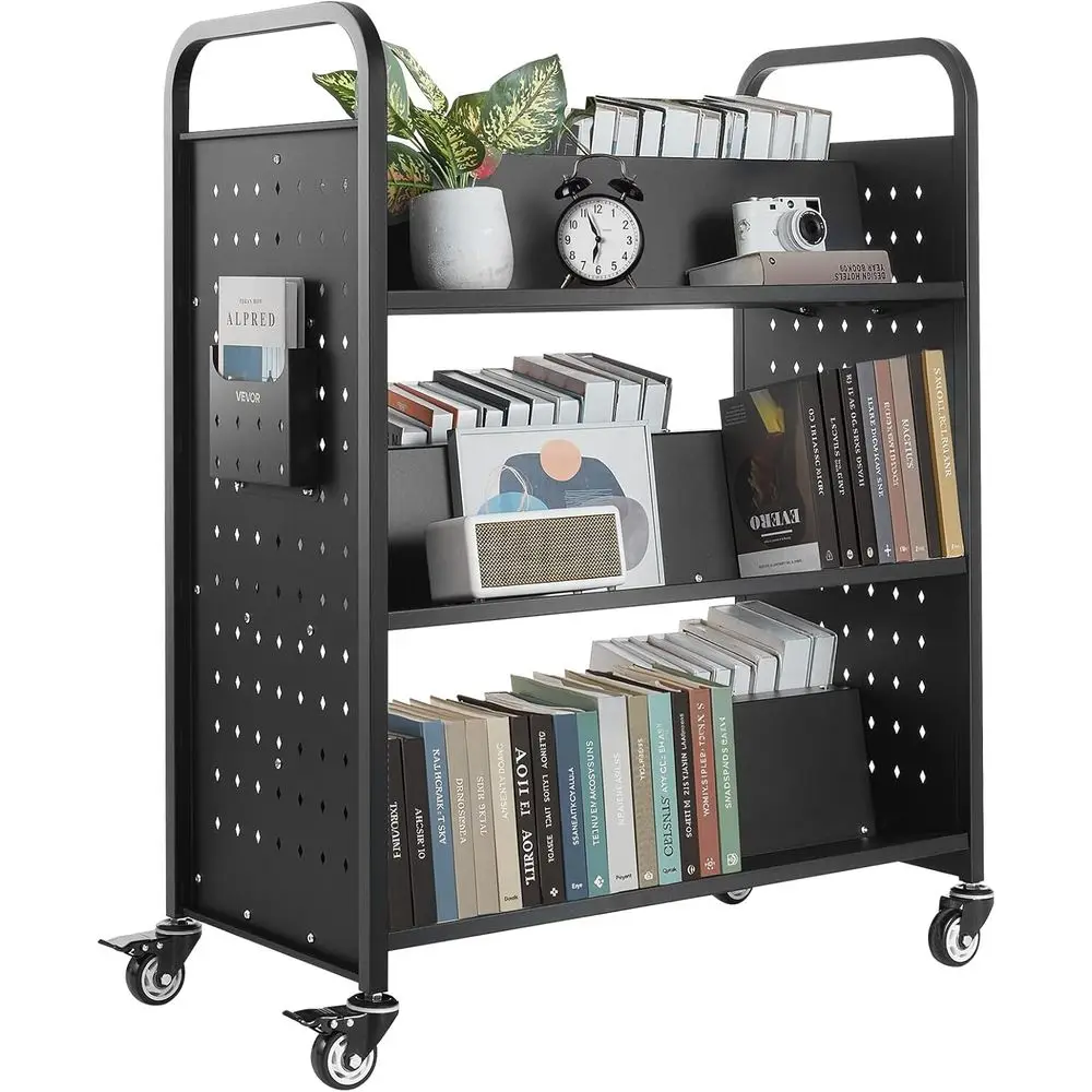 Rolling ry Book Cart, 330 lbs acity, 38.2 x 20.3 x 48.2-Inch ry Cart, Double Sided W-Shaped Shelves with 3-Inch Lockable Wheels,
Rolling ry Book Cart, 330 lbs acity, 38.2 x 20.3 x 48.2-Inch ry Cart, Double Sided W-Shaped Shelves with 3-Inch Lockable Wheels,