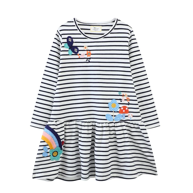 Jumping Meters 2-7T Princess Girls Dresses floral Embroidery Long Sleeve Autumn Spring Children's Stripe Costume Birthday Gift
Jumping Meters 2-7T Princess Girls Dresses floral Embroidery Long Sleeve Autumn Spring Children's Stripe Costume Birthday Gift