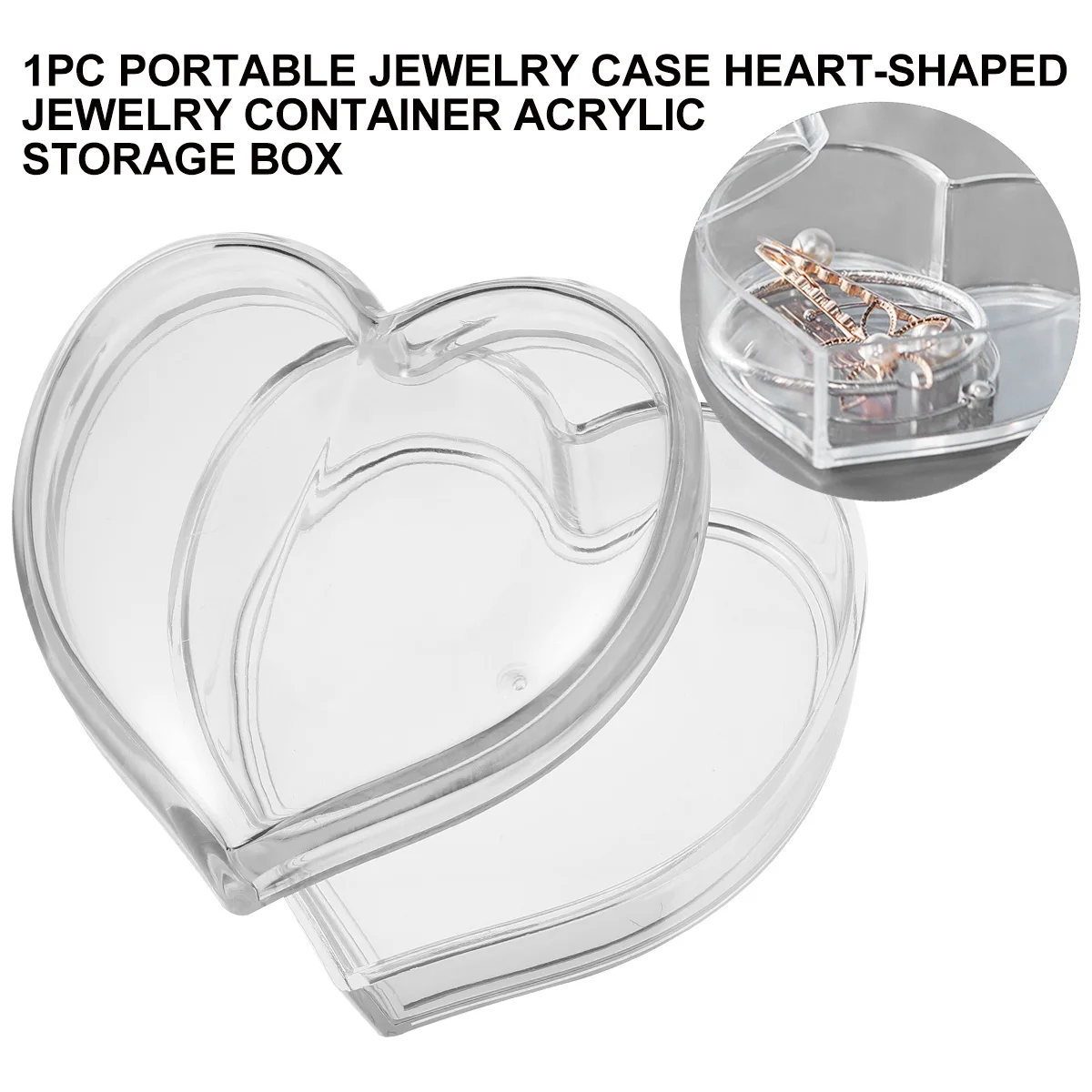 1Pcs Heart-Shaped Jewelry Storage Box Transparent Acrylic Container Large Capacity Portable Organizer for Home Travel Drawer
1Pcs Heart-Shaped Jewelry Storage Box Transparent Acrylic Container Large Capacity Portable Organizer for Home Travel Drawer