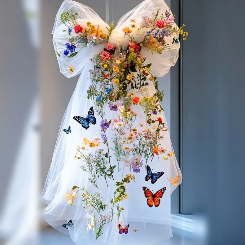 Transparent mesh yarn, dream bow decoration, pendant flower and plant decoration
Transparent mesh yarn, dream bow decoration, pendant flower and plant decoration