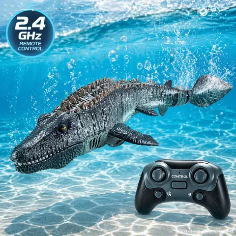 Remote Control Mosasaur Underwater Toy 2.4GHz Electric Aquarium Remote Control Toy Outdoor Boys Children's Pool Water Toy