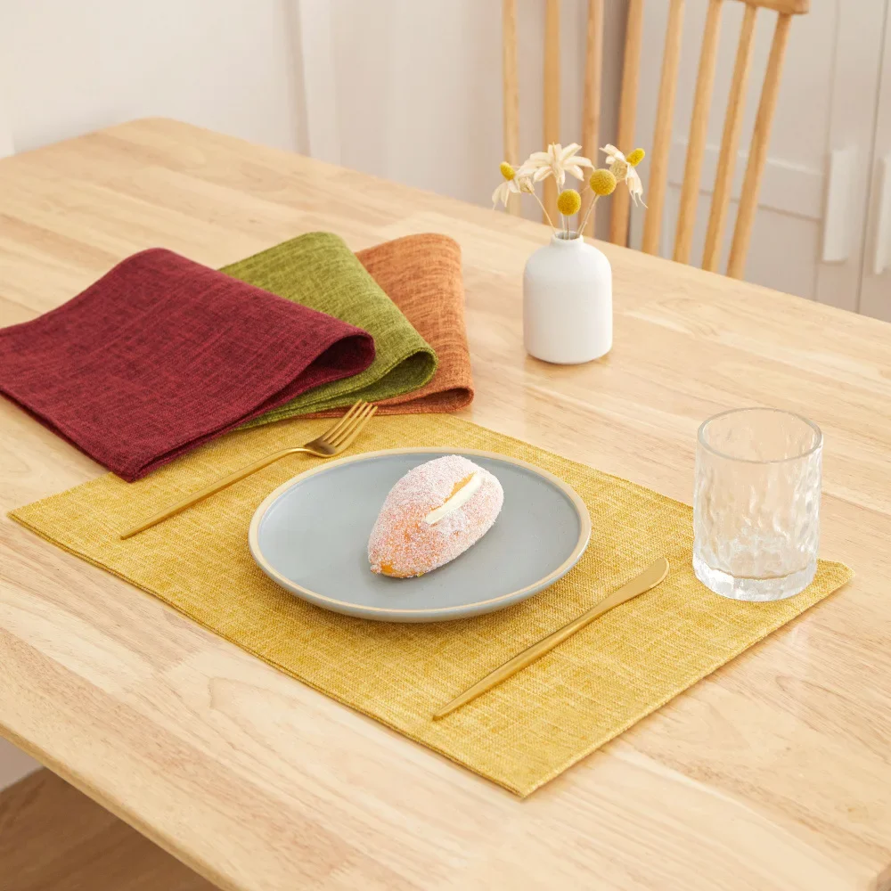 2PCS Linen Solid Color Placemats Nordic Ins Style Western Tableware Mat Durable Rectangle Table Dining Mats Table Decoration
2PCS Linen Solid Color Placemats Nordic Ins Style Western Tableware Mat Durable Rectangle Table Dining Mats Table Decoration
