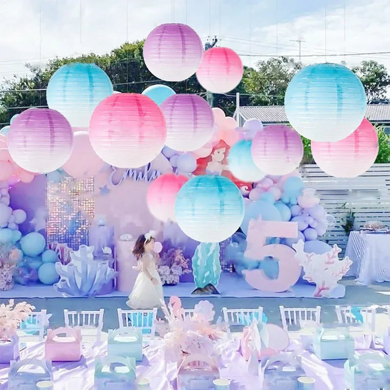 10inch Gradient Round Lantern Summer Mermaid Party Decoration Happy Kids Memaid Birthday Party Hanging Colorful Lanterns Decor
10inch Gradient Round Lantern Summer Mermaid Party Decoration Happy Kids Memaid Birthday Party Hanging Colorful Lanterns Decor