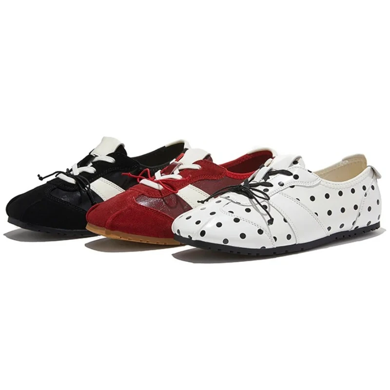 Fashion Polka Dot Bow Design Flat Sneaker Women High-quality Genuine Leather Derby Shoes Light Anti-slip Comfortable Women Shoes
Fashion Polka Dot Bow Design Flat Sneaker Women High-quality Genuine Leather Derby Shoes Light Anti-slip Comfortable Women Shoes