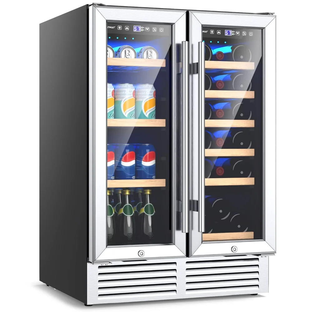 Dual Zone 19 Bottles and 57 Cans Cooler, Under Counter Lock, Built-In Freestanding Fridge for Beer Soda
Dual Zone 19 Bottles and 57 Cans Cooler, Under Counter Lock, Built-In Freestanding Fridge for Beer Soda