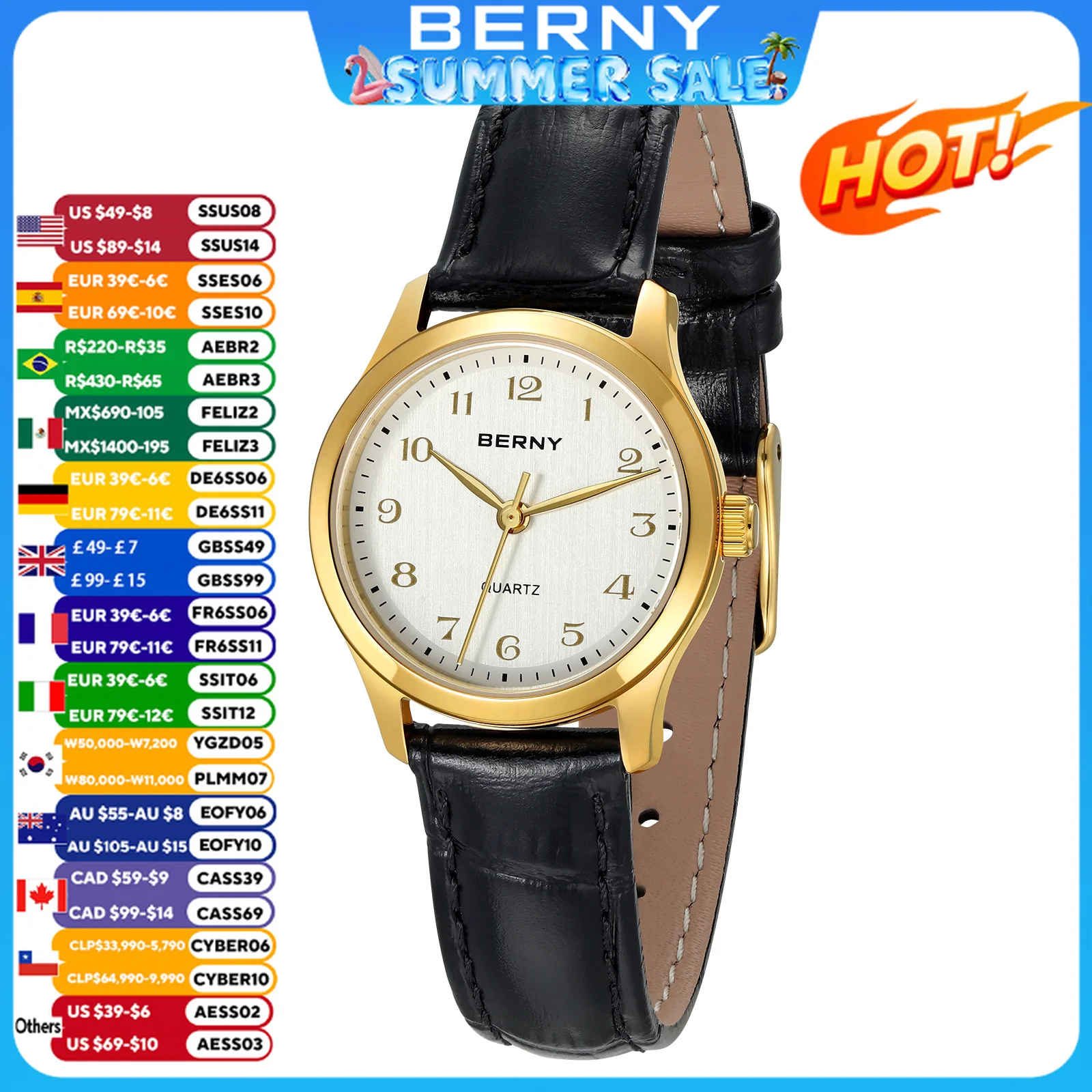 BERNY Gold Watch for Women Luxury Ladies Fashion Quartz Wristwatch Elegant Gradient Dial Multiple Scenarios Matching Lady Watch
BERNY Gold Watch for Women Luxury Ladies Fashion Quartz Wristwatch Elegant Gradient Dial Multiple Scenarios Matching Lady Watch
