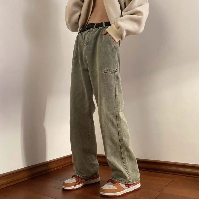 Worn-In Yellow Mud Color Straight Leg Jeans Men's mid Waist Loose Popular Ins Wash Wide Leg Micro Flared Pants Casual Jeans
Worn-In Yellow Mud Color Straight Leg Jeans Men's mid Waist Loose Popular Ins Wash Wide Leg Micro Flared Pants Casual Jeans