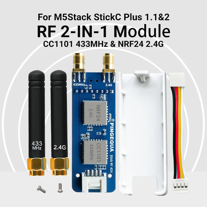 M5Stack StickC Plus 1.1&2 RF 2-in-1 Module, Supports NRF24 2.4GHz and CC1101 433MHz With Bruce Firmware, Without Machine
M5Stack StickC Plus 1.1&2 RF 2-in-1 Module, Supports NRF24 2.4GHz and CC1101 433MHz With Bruce Firmware, Without Machine