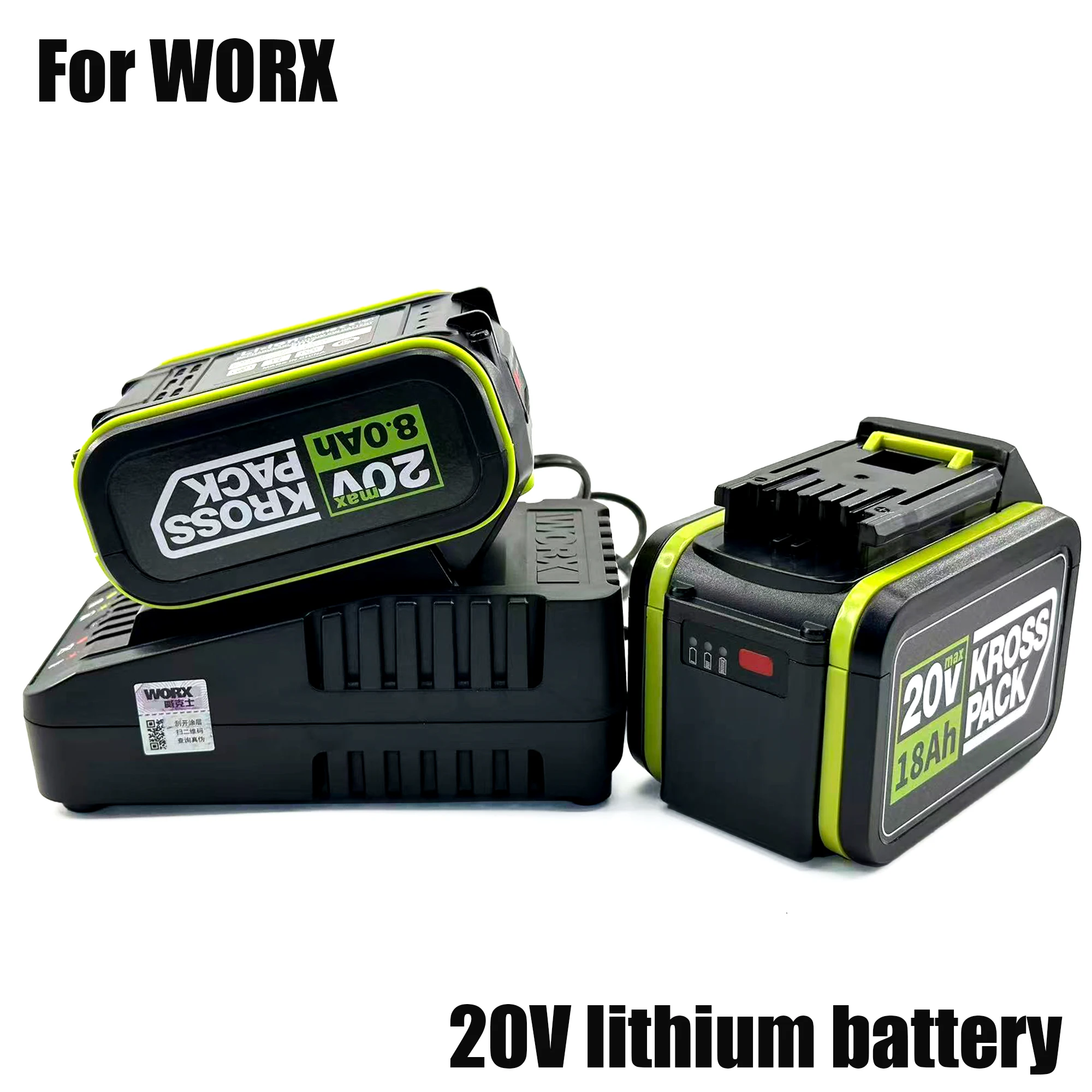 20V 6.0Ah/8.0Ah/18.0Ah Replacement Battery for WORX Series Power Tools Compatible with WA3016 WA3023 WA3054 WA3027
20V 6.0Ah/8.0Ah/18.0Ah Replacement Battery for WORX Series Power Tools Compatible with WA3016 WA3023 WA3054 WA3027