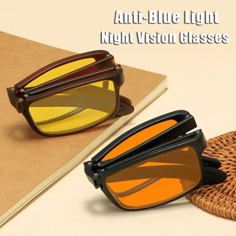 New Fashionable Square-Frame Foldable Night Vision Glasses Orange & Red Lenses Blue Light Blocking Glasses Portable Goggles
New Fashionable Square-Frame Foldable Night Vision Glasses Orange & Red Lenses Blue Light Blocking Glasses Portable Goggles