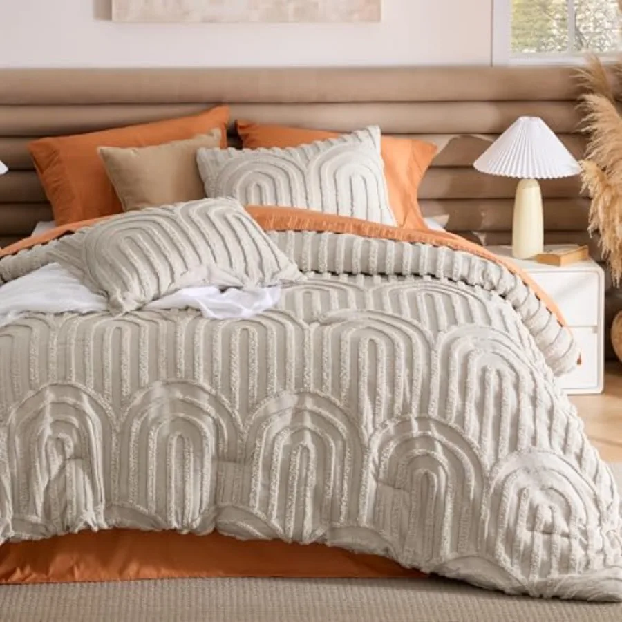 Boho Tufted Beige Comforter King Size, GentleSoft™ 3 Pieces Boho Farmhouse-Style Decor Bedding, Arch Bedding for All Seasons, 1
Boho Tufted Beige Comforter King Size, GentleSoft™ 3 Pieces Boho Farmhouse-Style Decor Bedding, Arch Bedding for All Seasons, 1