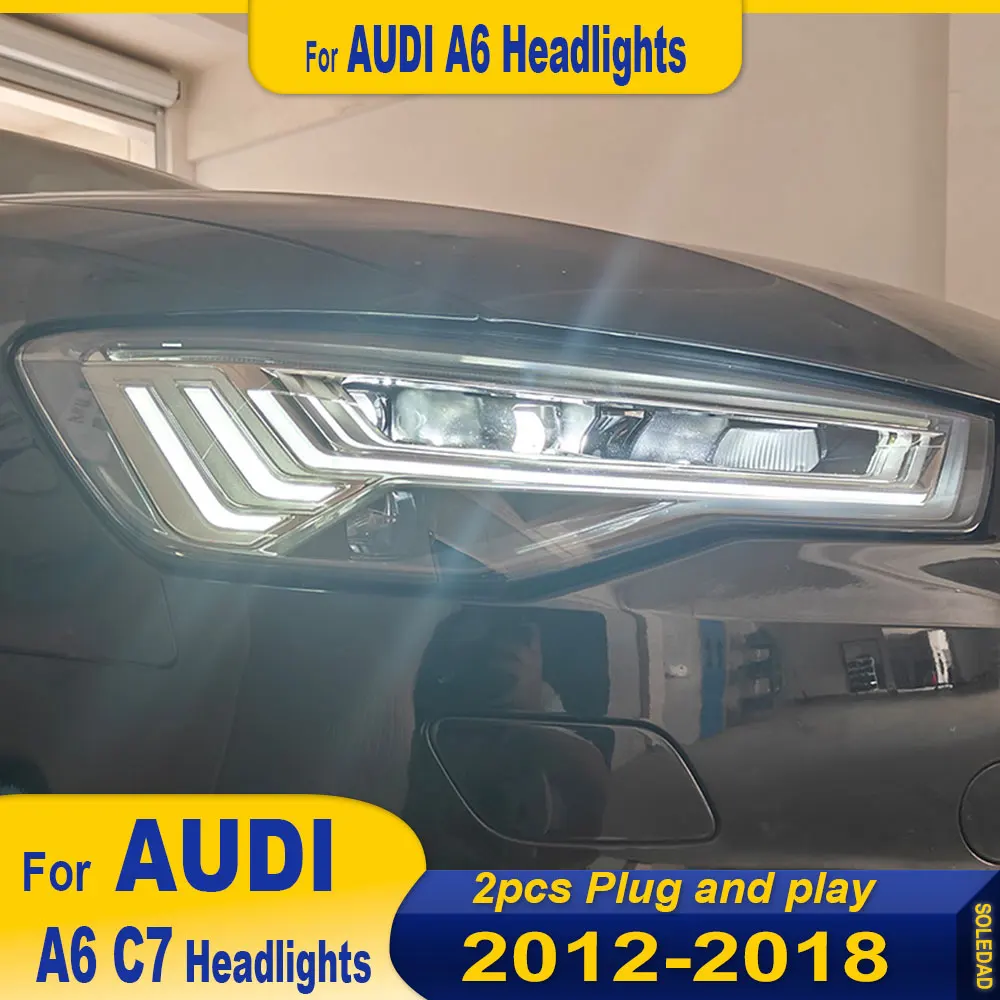 2pcs Car Styling for Audi A6 Headlights 2012-2018 C7 Upgrade A6L full LED DRL Head Lamp Dynamic Signal High Low Beam Accessories
2pcs Car Styling for Audi A6 Headlights 2012-2018 C7 Upgrade A6L full LED DRL Head Lamp Dynamic Signal High Low Beam Accessories