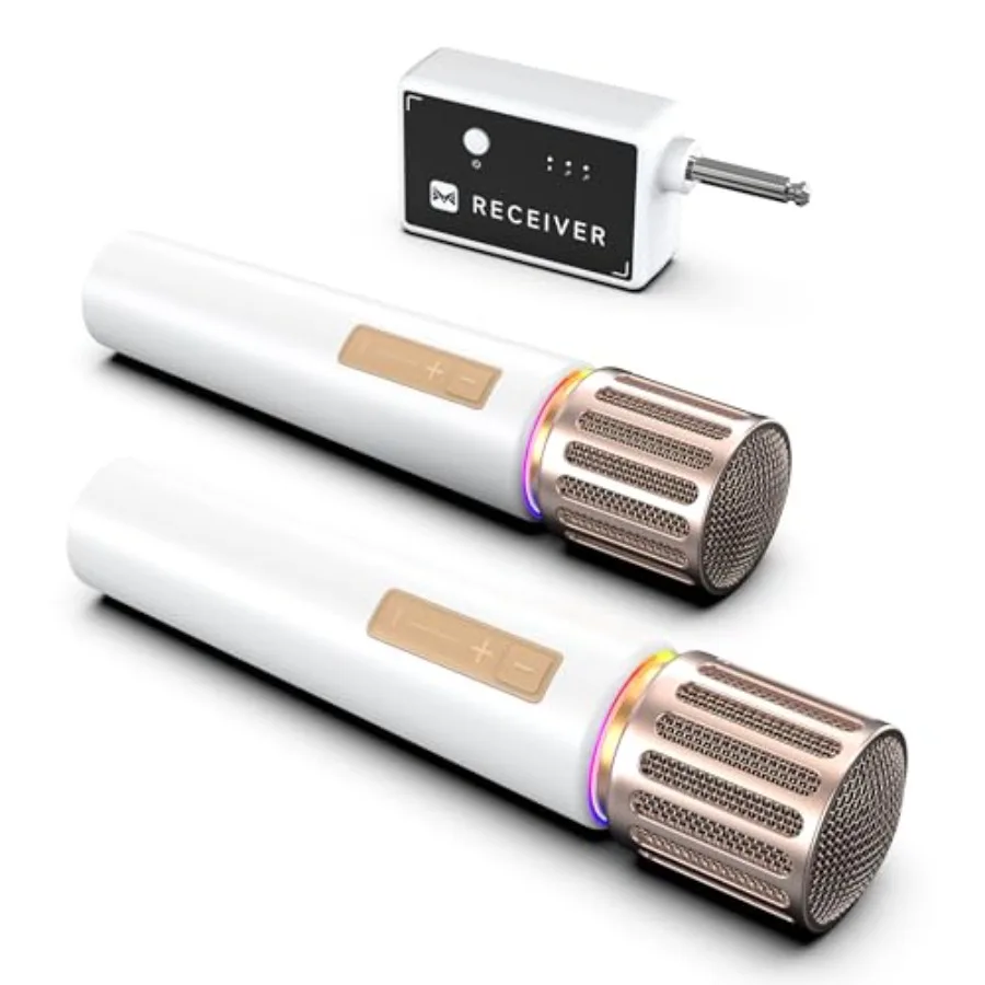 Wireless Microphones Microphone with One-to-One Chip Connection Controllable LED Lights 40H Duration 200Feet Range Free Sing Vo
Wireless Microphones Microphone with One-to-One Chip Connection Controllable LED Lights 40H Duration 200Feet Range Free Sing Vo