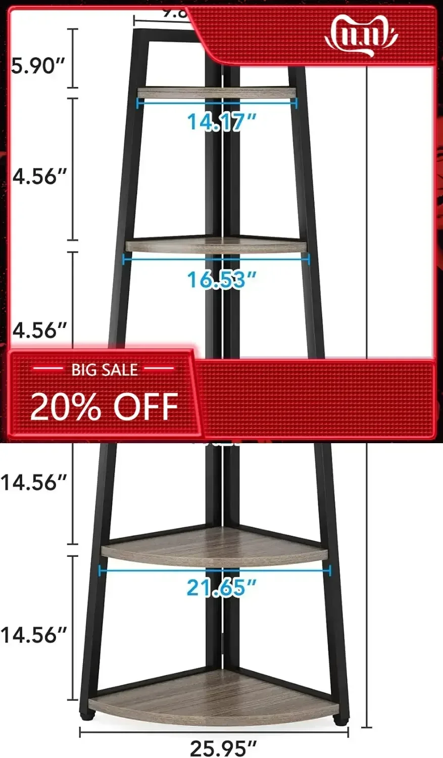 Tribesigns 70 inch Tall Corner Shelf, 5 Tier Industrial Corner Bookshelf Bookcase Industrial Corner Ladder Shelf Plant Stand for
Tribesigns 70 inch Tall Corner Shelf, 5 Tier Industrial Corner Bookshelf Bookcase Industrial Corner Ladder Shelf Plant Stand for